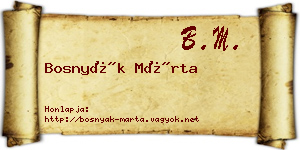 Bosnyák Márta névjegykártya