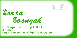 marta bosnyak business card